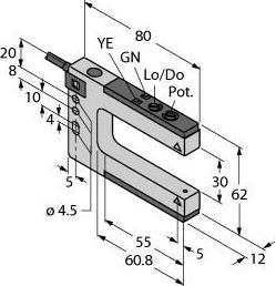 Actual product image Turck Opto sensor fork light barrier SLM30B6 W/30