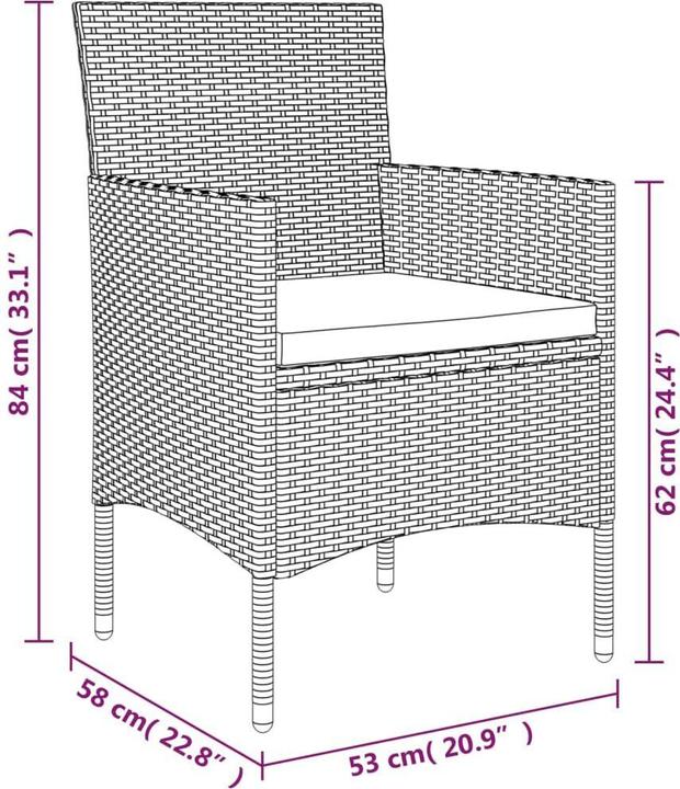 Produktbild vidaXL Garten Essgruppe (160 x 80 x 74 cm)