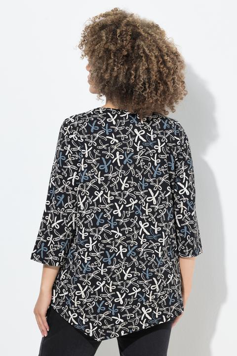 Image du produit Ulla Popken T-shirt, plis fantaisie, ligne en A, col en V, manches 3/4 (42, 44)