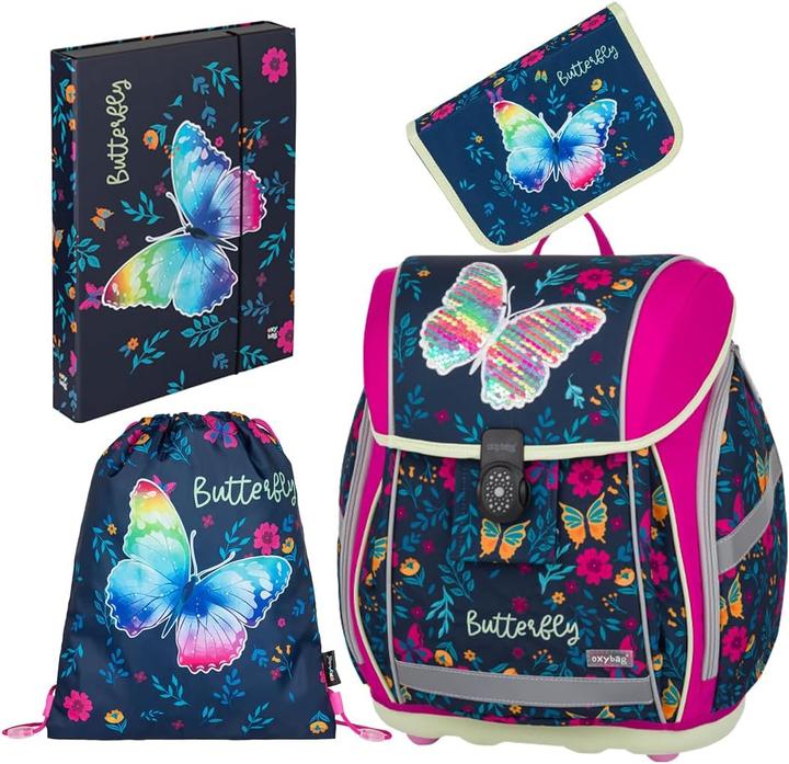 Actual product image Oxy Bag 8-teiliges ergonomisches Schulranzen-Set Schmetterling (27 l)