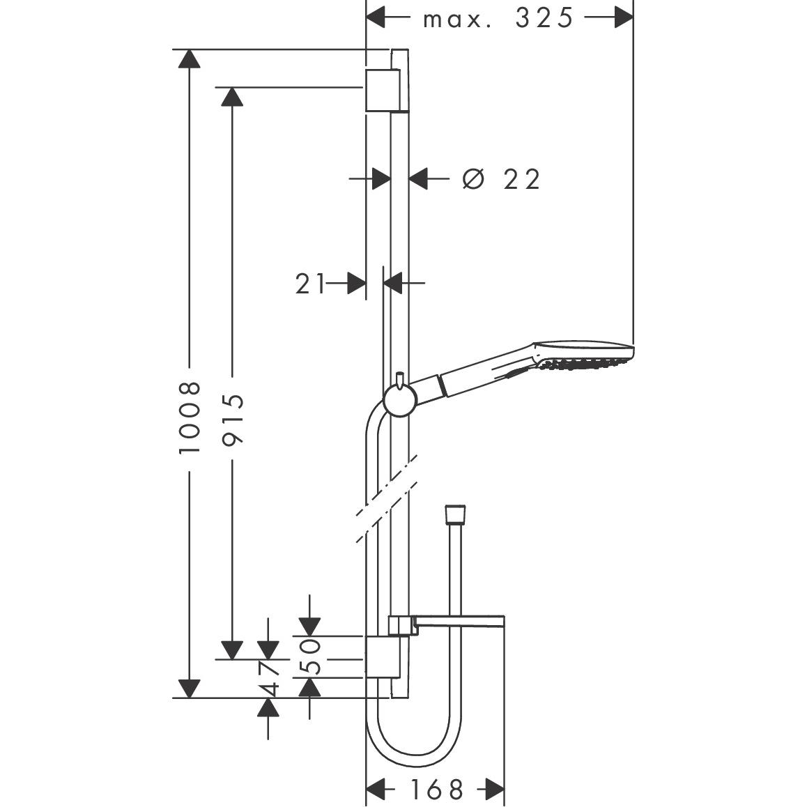 Thumbnail - hansgrohe, Duschsystem, Raindance Select E Duschset 120 3 Strahlarten mit Duschstange 90 cm und Seifenschale