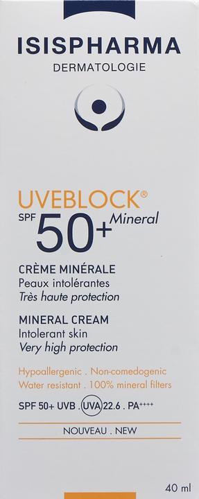 Image du produit Isispharma Uveblock Mineral Spf50+ (Crème solaire, SPF 50+, 40 ml)