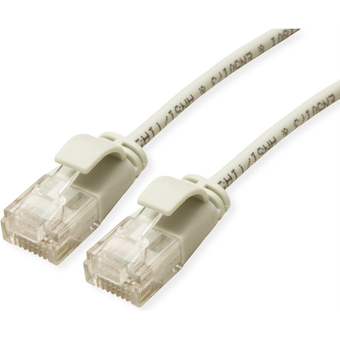 Roline UTP DataCenter Patchkabel Kat.6A, LSOH, slim, grau, 0,3 m (UTP, CAT6a, 0.30 m), Netzwerkkabel