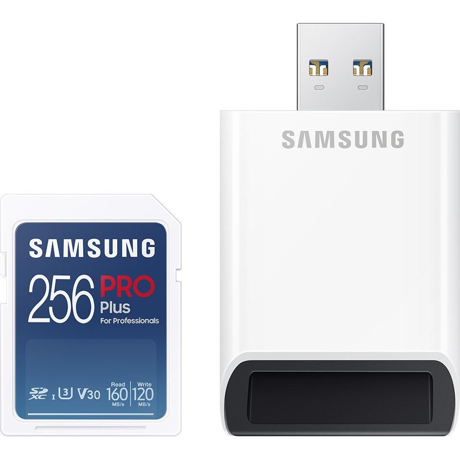Samsung MB-SD256KB/WW memory card SDXC UHS-I (256 GB, SDXC, U3, UHS-I), Speicherkarte, Blau, Weiss