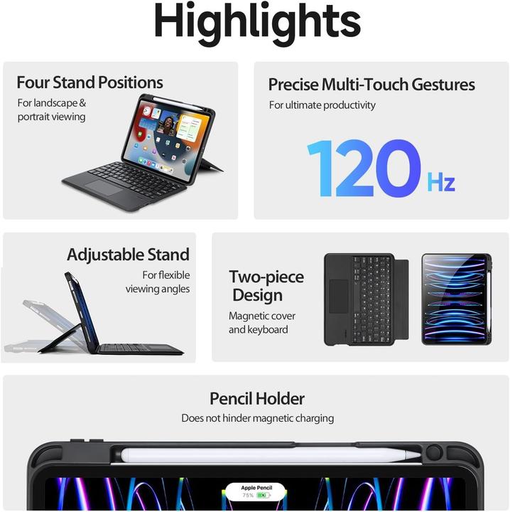 Image du produit Dux Ducis Étui pour clavier de la série DK (US, Apple iPad Air 2020, Apple iPad Pro 11 2020)