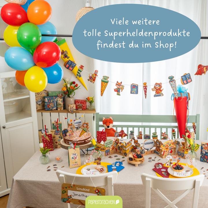 Produktbild Papierdrachen 4 Mappen mit Gummiband A4 Superhelden Tiere - Set 14 (A4, 1 x)