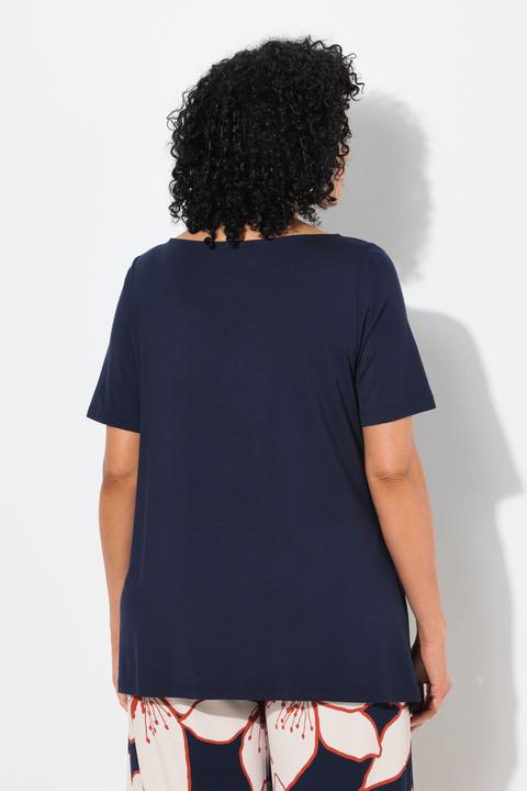 Produktbild Ulla Popken T-Shirt, drapiert, Classic, U-Boot-Ausschnitt, Halbarm (56)