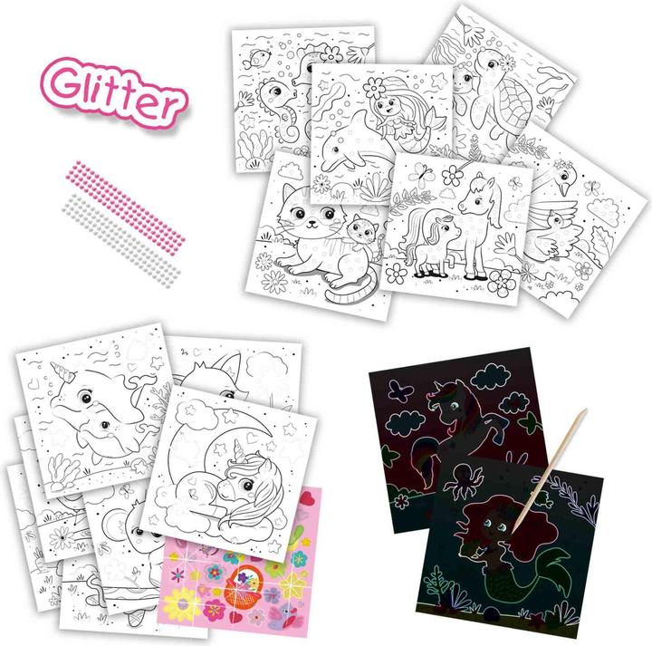 Actual product image Ses Creative Colouring Book Activity 3 in 1 Glitter