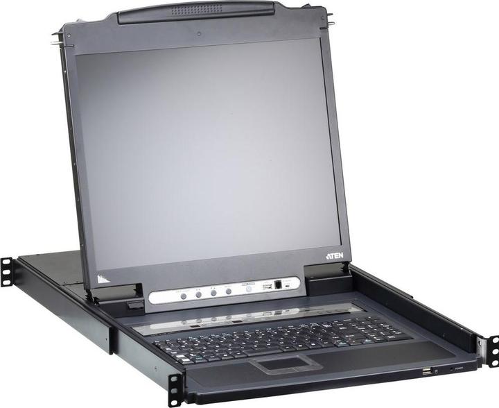 Actual product image Aten CL5708iM LCD KVM Switch Over IP, USB-PS/2,VGA, 8-Ports, DE-Layout