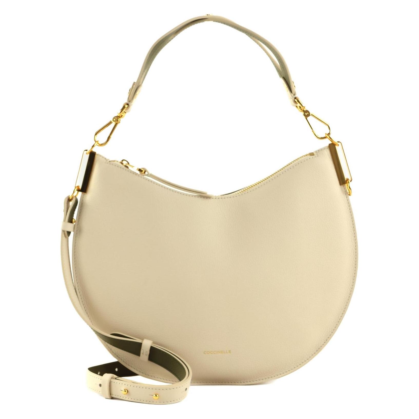 Coccinelle, Damen, Handtasche, Sunup Handbag Double Grainy Leather, Beige