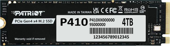 Image du produit Patriot SSD 4TB M.2 P410 PCIe 4.0 5000/4500 (4000 Go, M.2 2280)