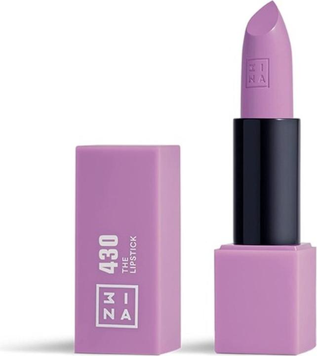 3INA MAKEUP The Lipstick 430 Cold Purple Lipstick mit Vitamin E und Shea Butter zur Pflege der Lippen (430 - Kräftiges Lavendel)