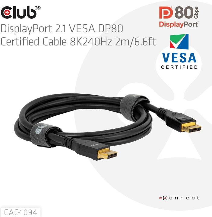 Actual product image Club 3D DisplayPort – DisplayPort (2 m)