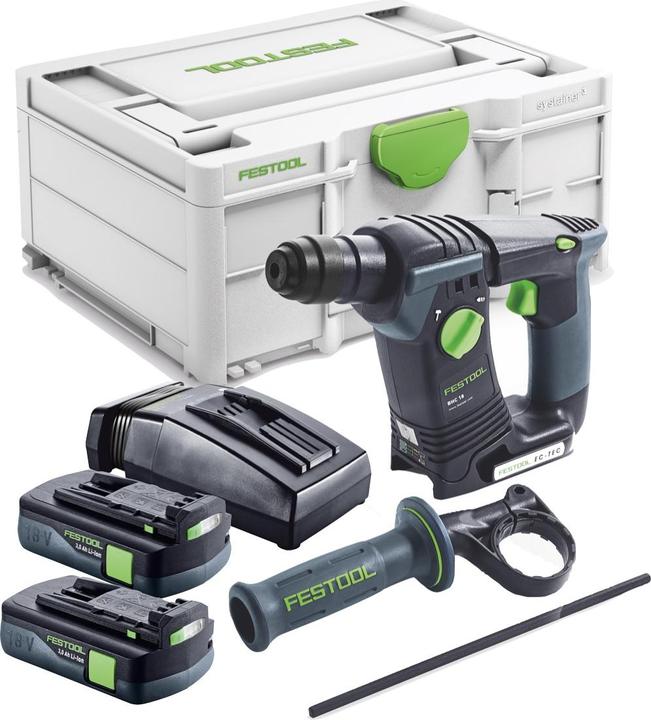 Image du produit Festool BHC 18-Basic marteau perforateur sans fil 18 V 1.8 J SDS Plus Brushless + 2x batterie 3.0