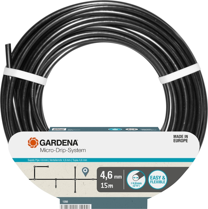 Image du produit Gardena Tuyau de distribution (3/16"x 15m) (Tuyau d'égouttage + tube d'égouttage)