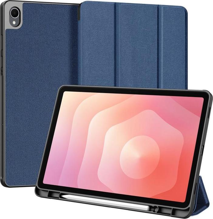 Dux Ducis Samsung Galaxy Tab S11 cover Domo Series tri-fold stand PU leather tablet cover - blue (Samsung Galaxy Tab S11)