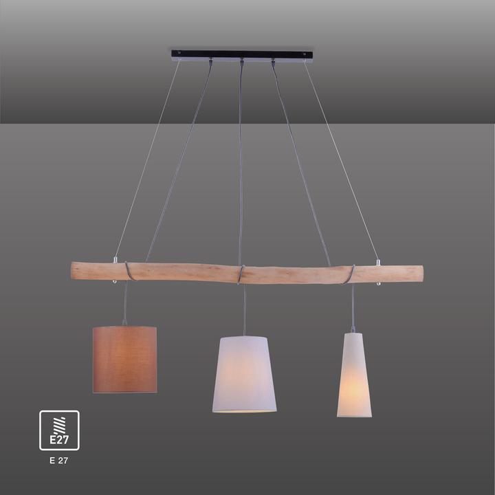Actual product image Just Light Pendellampe DAMIAN Holz (E27)