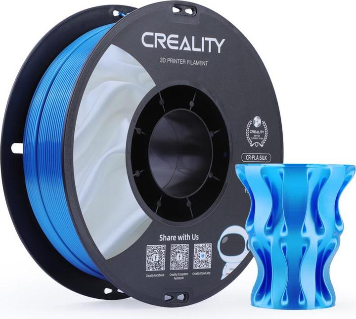 Creality Filament PLA, Silk Silber, 1.75 mm, 1 kg (PLA, 1.75 mm, 1000 g, Silber)