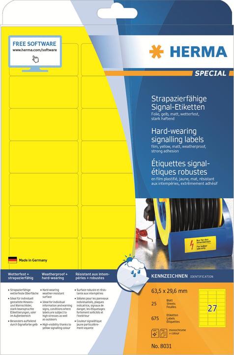 Actual product image HERMA Weatherproof labels A4