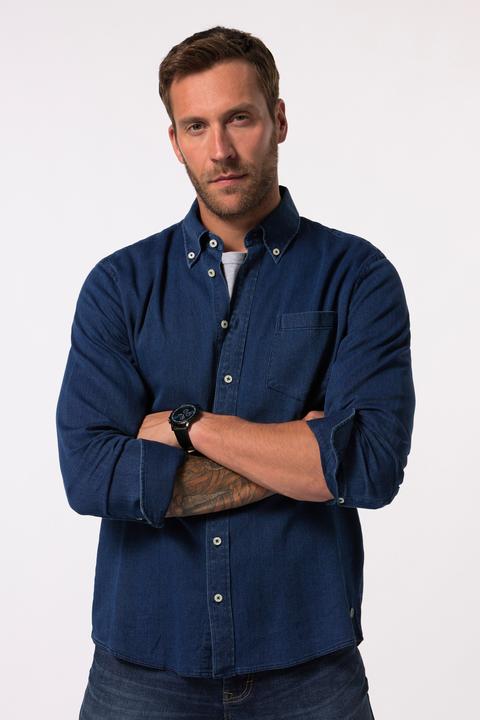 Produktbild JP1880 JP 1880 Jeanshemd, Langarm, Buttondown-Kragen, Vintage-Look, Modern Fit (6XL)