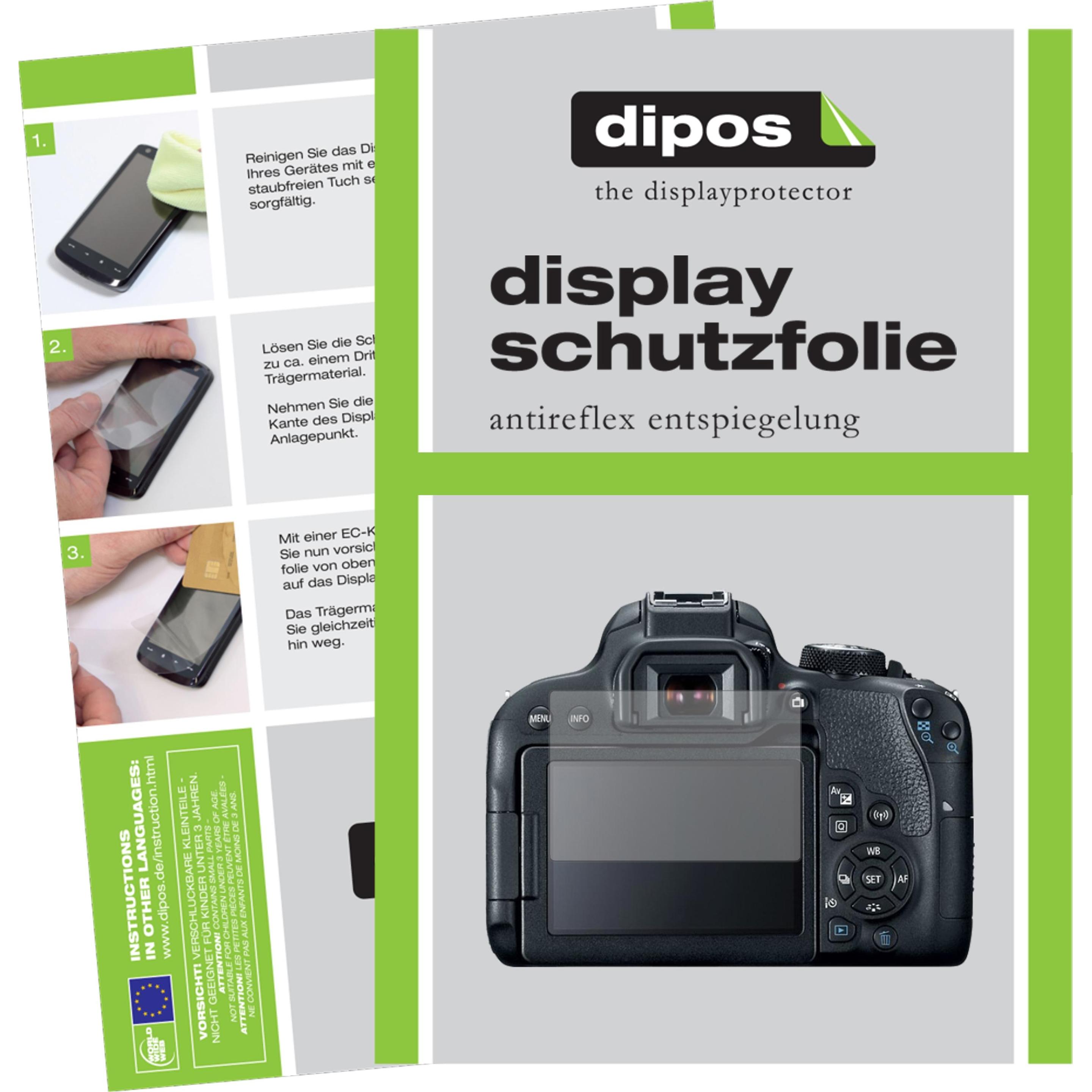 Dipos Displayschutzfolie Antireflex (Displayschutz, Canon EOS 800D), Kameraschutz, Transparent
