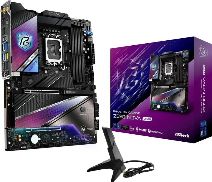 Actual product image AsRock Z890 Nova WiFi Intel DDR5 S1851 (LGA 1851, Intel Z890, ATX)
