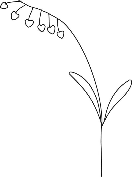 Actual product image Natura Punto Lily of the Valley Iron Garden Stake, 23 x 8 x 0.2 cm