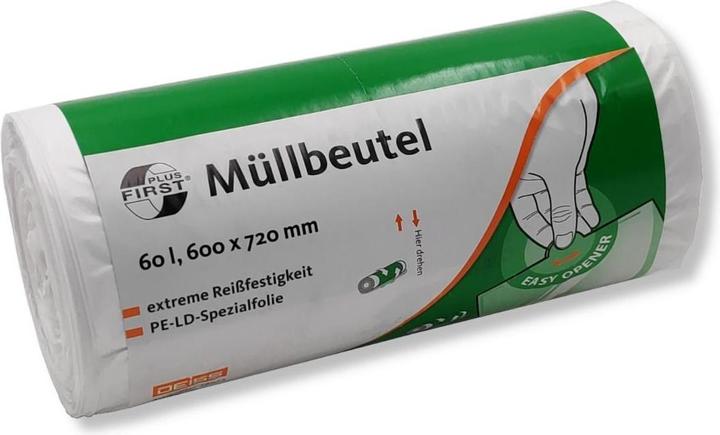 Produktbild Deiss FIRST Müllsack 36022 60l weiss 50St. (50 x, 60 l)