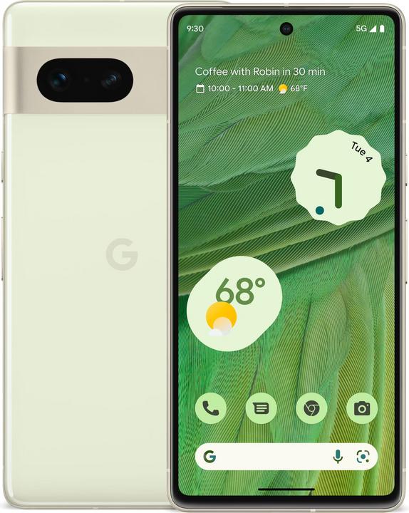 Produktbild Google Pixel 7 (128 GB, Lemongrass, 6.30", SIM + eSIM, 50 Mpx, 5G)