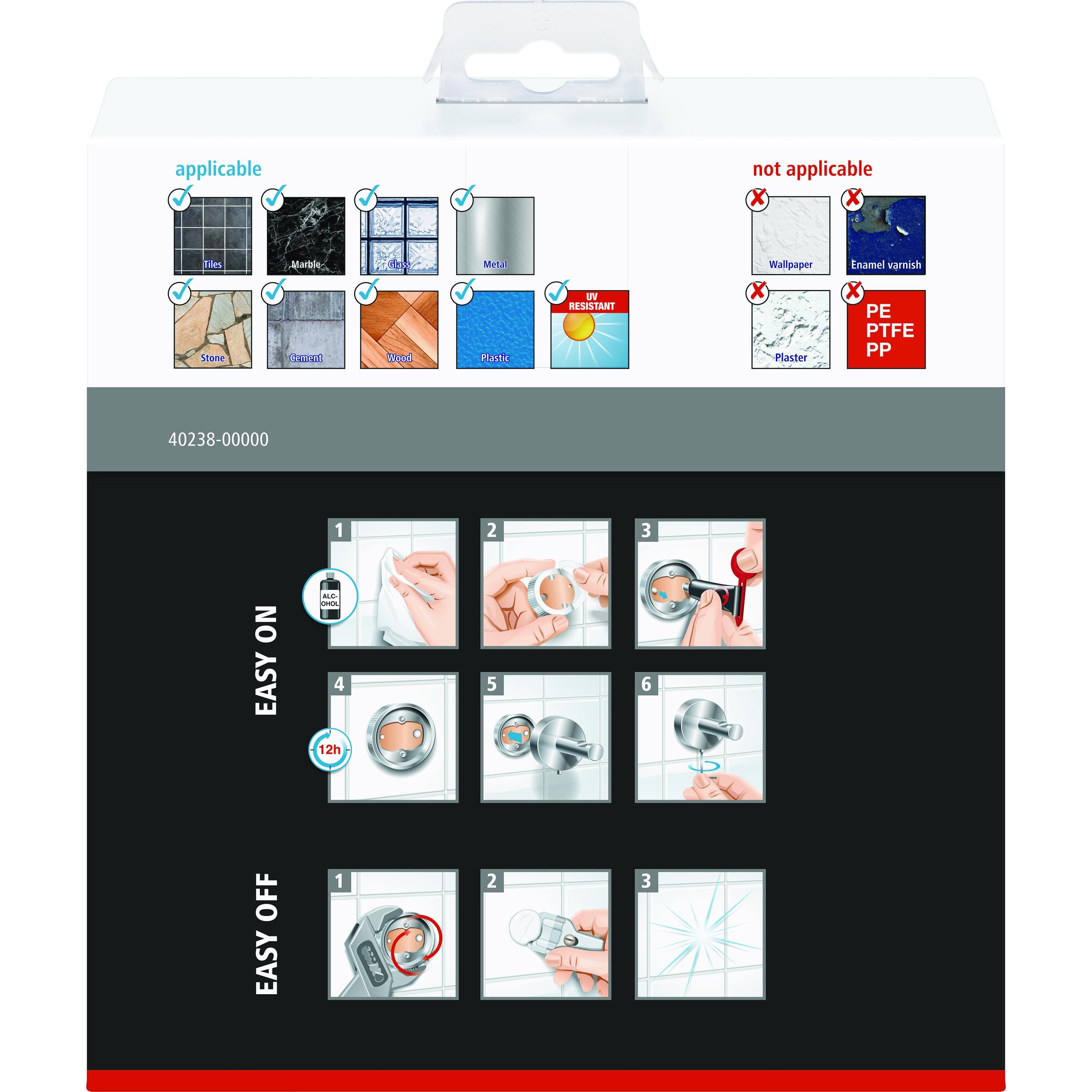 Thumbnail - tesa, Handtuchhalter + Handtuchhaken, EKKRO Handtuchring inkl. Klebelösung ohne Bohren