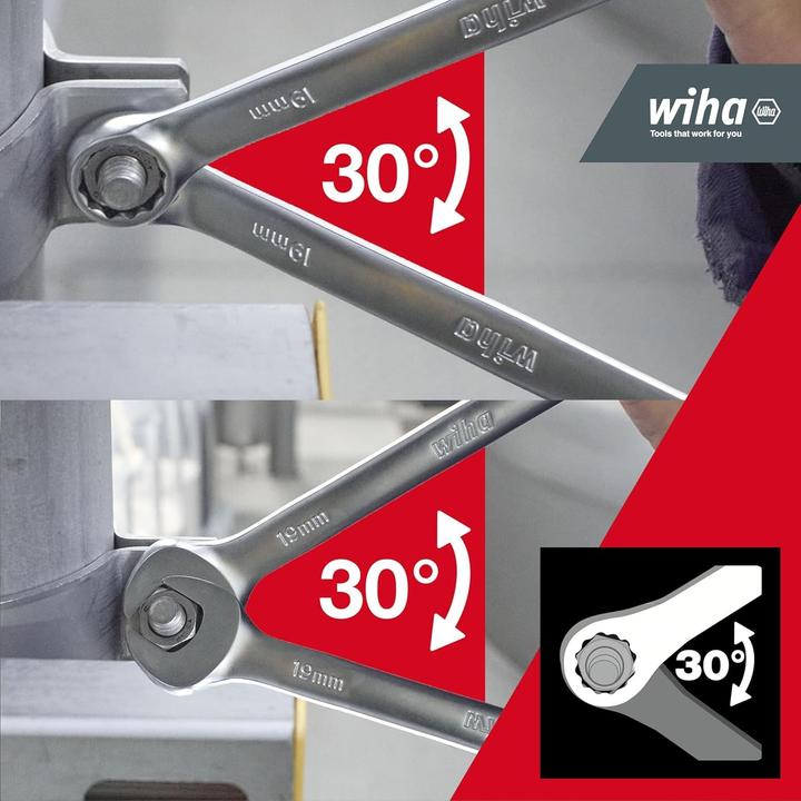 Produktbild Wiha Ringratschen-Gabelschlüssel Set (11 mm, 13 mm, 15 mm, 17 mm, 19 mm, 22 mm, 23 mm, 27 mm, 28 mm, 32 mm, 7 mm, 9 mm)