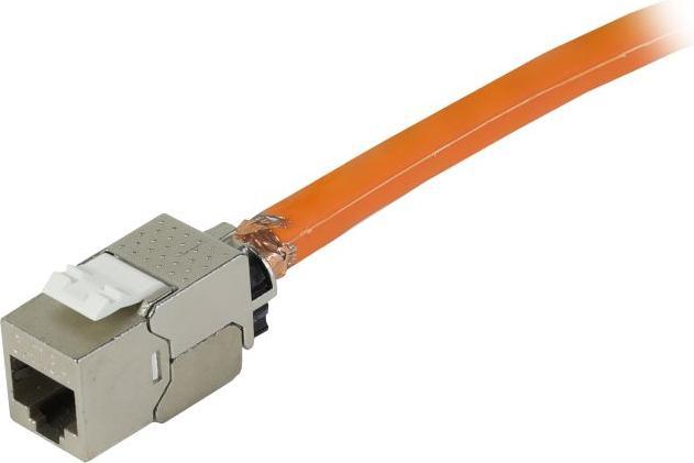 Actual product image Synergy 21 Keystone, module, TP socketRJ45, CAT6A, 500MHz, slim-line, with cable clamp, Synerg (Keystone module)