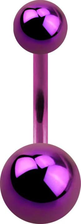 Produktbild Star Piercing Banane violett mit zwei Kugeln (Titan G23, ohne Messing)