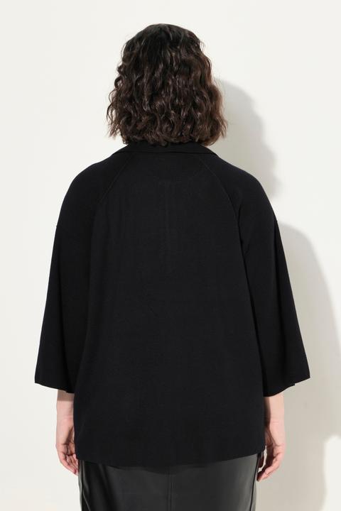 Produktbild Ulla Popken Pullover, Ziernähte, Polokragen, Zipper, 3/4-Arm (46, 48)