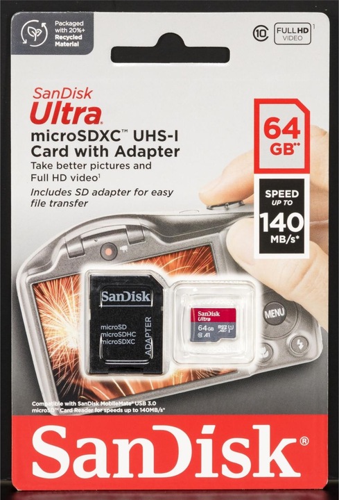 Actual product image SanDisk Ultra (64 GB, microSDXC, U1, UHS-I)