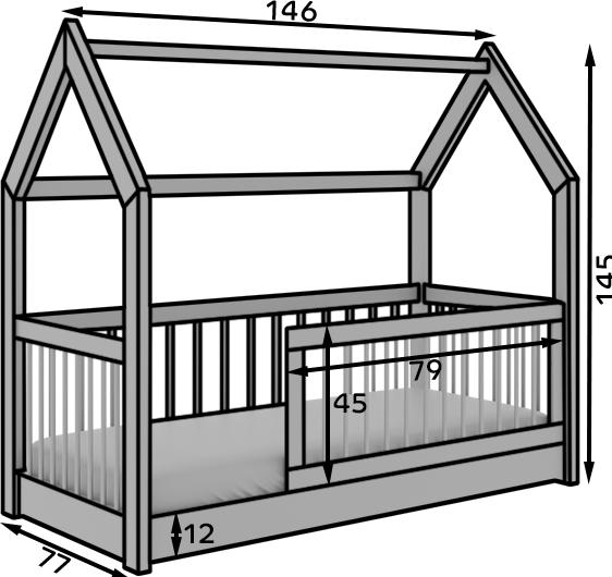 Productafbeelding ADRK Furniture Graja huisbed (70 x 140 cm)