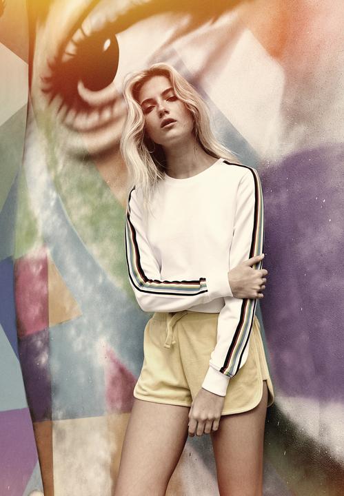 Produktbild Urban Classics Ladies Multicolor Taped Sleeve Crewneck (S)