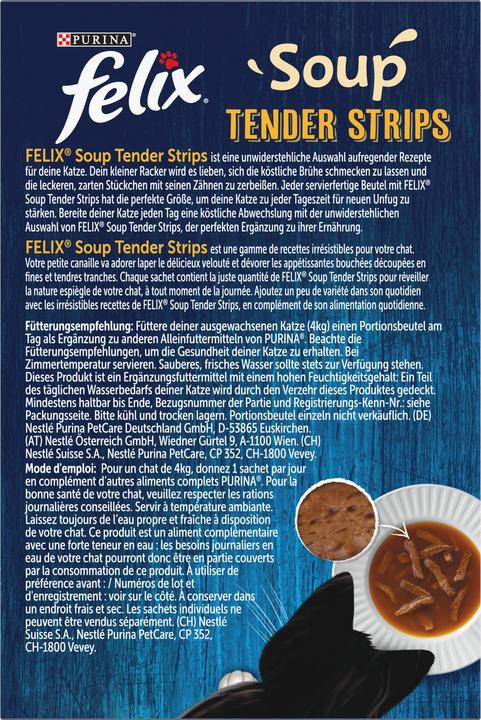 Produktbild Felix Soup Tender Strips Fleisch (Adult, 6 Stk., 324 g)
