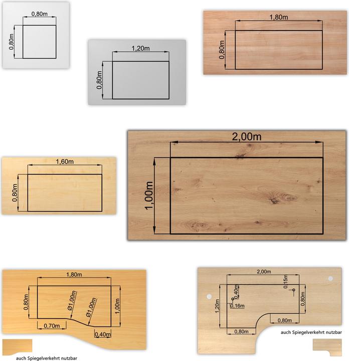 Actual product image Bümö DIY Desk Top (100 x 180 x 25 cm)