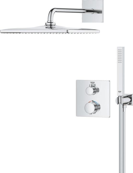 Produktbild Grohe Precision Thermostat Unterputz Duschsystem mit Vitalio Rain Mono 310 Cube (1 Strahlart) und Vitalio