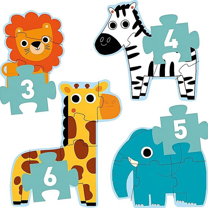 Actual product image Djeco First jigsaw puzzle In the jungle 3/4/5/6 pieces (18 pieces)