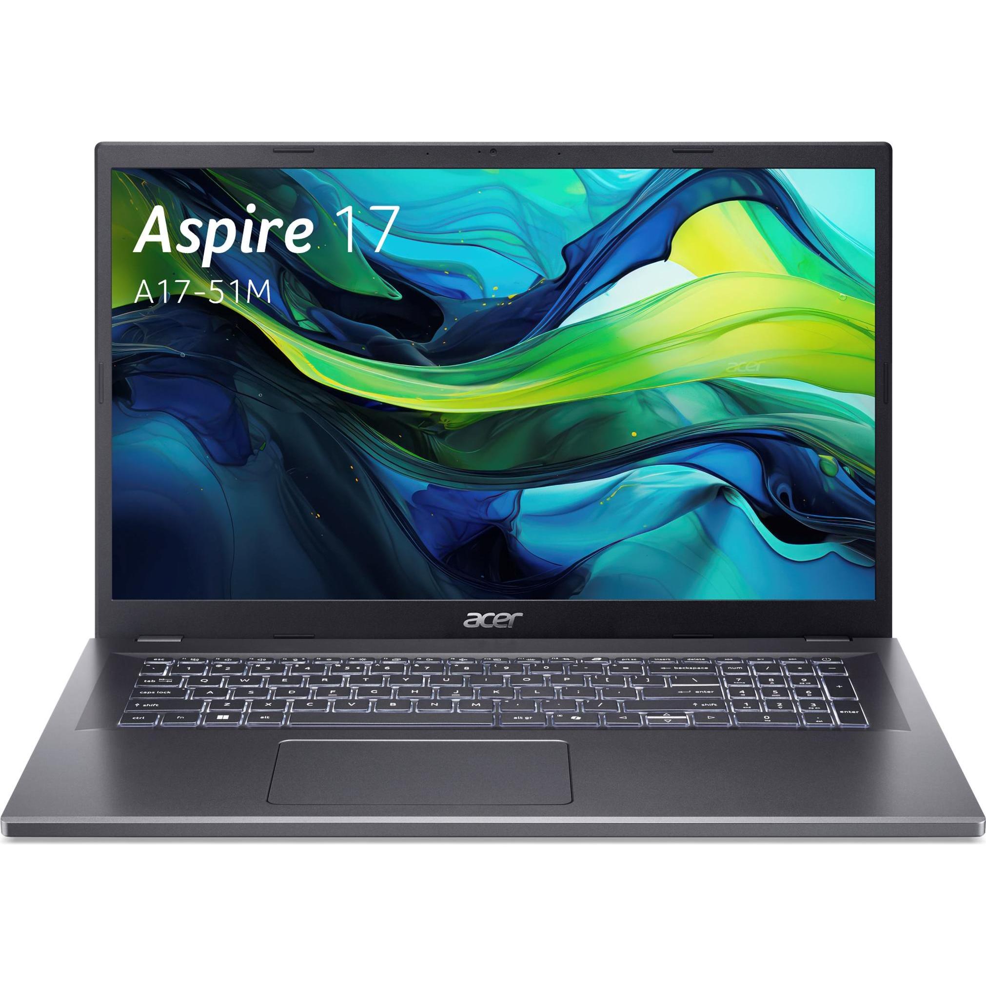 Acer 17,3" Aspire A17 Notebook Core 5 120U 5.0GHz 16GB 1TB Windows 11 (17.30", 1000 GB, 16 GB, Deuts