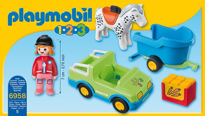 Image du produit Playmobil Voiture avec remorque pour chevaux (6958)