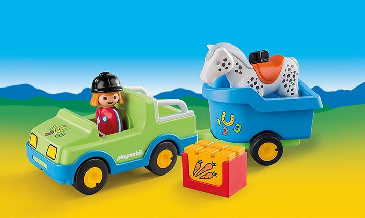 Image du produit Playmobil Voiture avec remorque pour chevaux (6958)