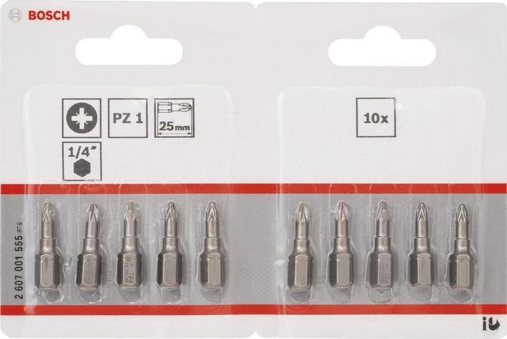 Produktbild Bosch Professional Zubehör Schrauberbit Extra-Hart PZ 1, 25 mm, 10er-Pack (Kreuz Pozidriv PZ)