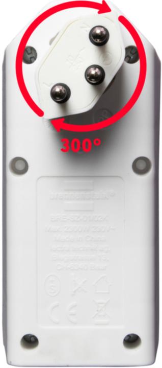 Image du produit Brennenstuhl cleverLINE fiche de dérivation double blanc avec interrupteur, orientable jusqu'à 300° (avec (Type 13, 2x)