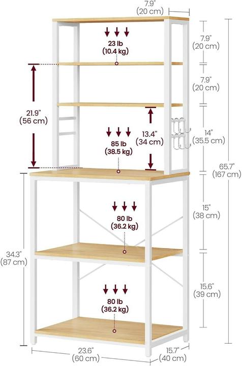 Immagine prodotto Vasagle Buffet (60 x 40 x 167 cm)