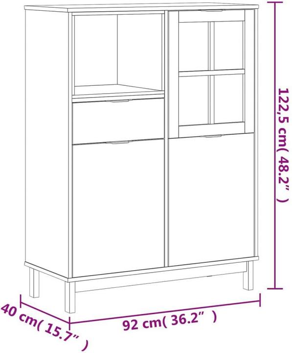 Image du produit vidaXL Highboard (92 x 40 x 122.50 cm)