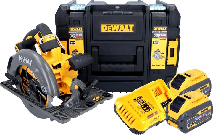 DeWalt DCS 579 Y2T Akku Handkreissäge 54 V FlexVolt 190 mm Brushless + 2x Akku 12,0 Ah + Ladegerät