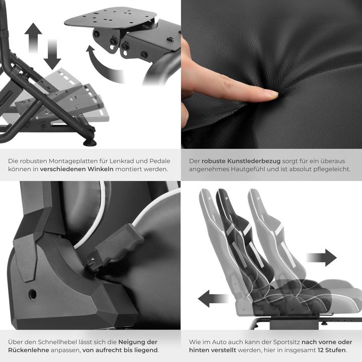 Image du produit tectake Fauteuil gaming Play, siège baquet, compatible avec de nombreuses consoles